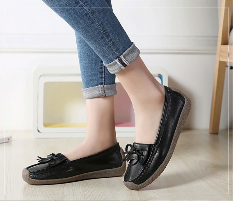 Mila Damskie Mokasyny Czarne Buty - Czarny