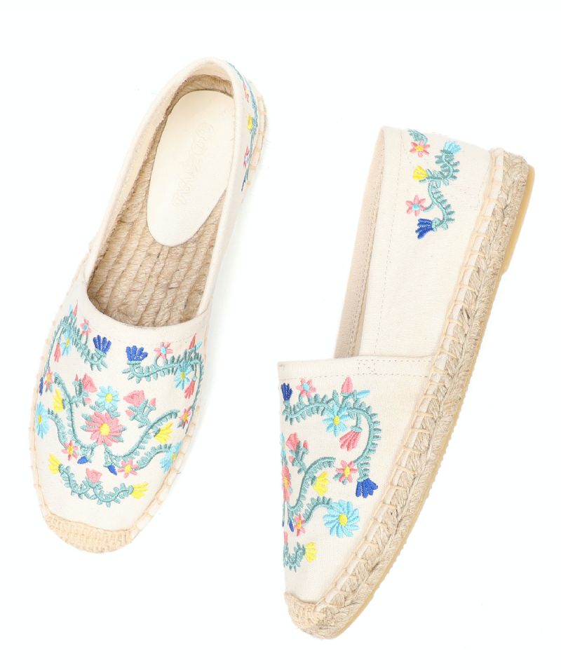 Mila Damskie Wsuwane Płaskie Espadryle - Beżowy