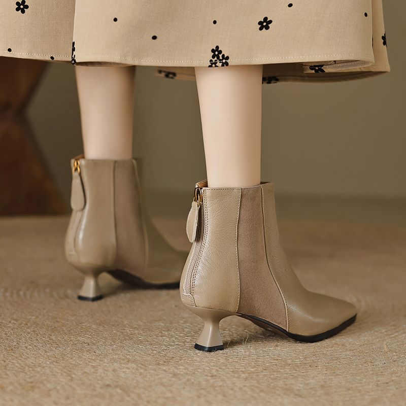 Milei Damskie Buty Typu Classics Leather Ankle Boots - Czarny