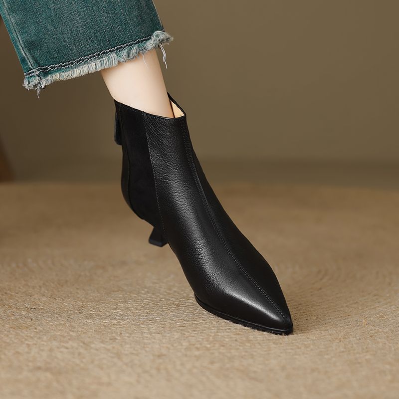 Milei Damskie Buty Typu Classics Leather Ankle Boots - Czarny