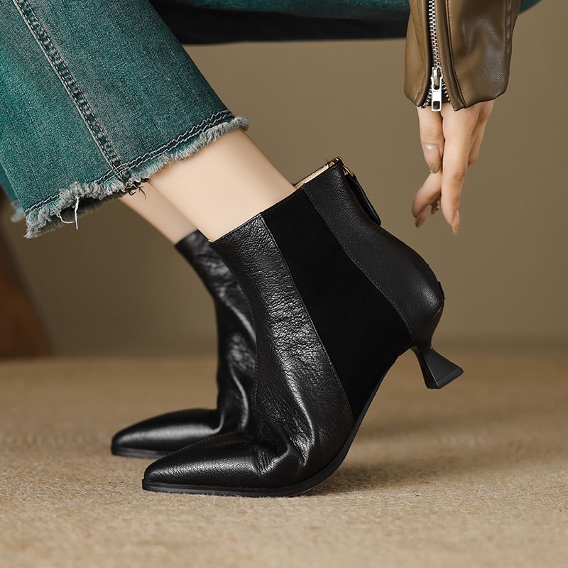 Milei Damskie Buty Typu Classics Leather Ankle Boots - Czarny