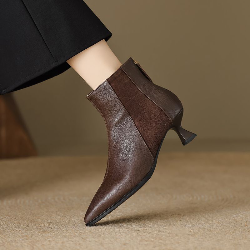Milei Damskie Buty Typu Classics Leather Ankle Boots - Czarny