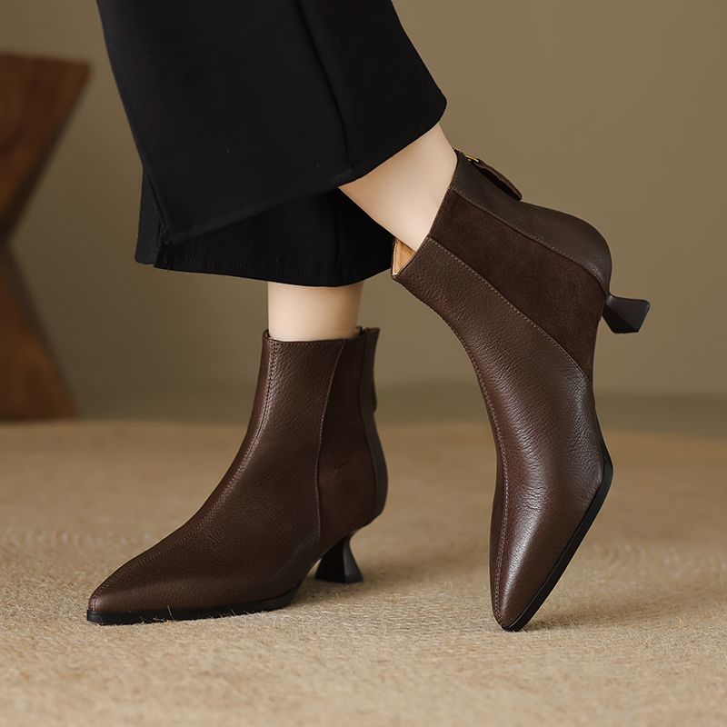 Milei Damskie Buty Typu Classics Leather Ankle Boots - Czarny