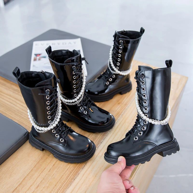 Miley Dziewczęce Wysokie Buty - Czarny