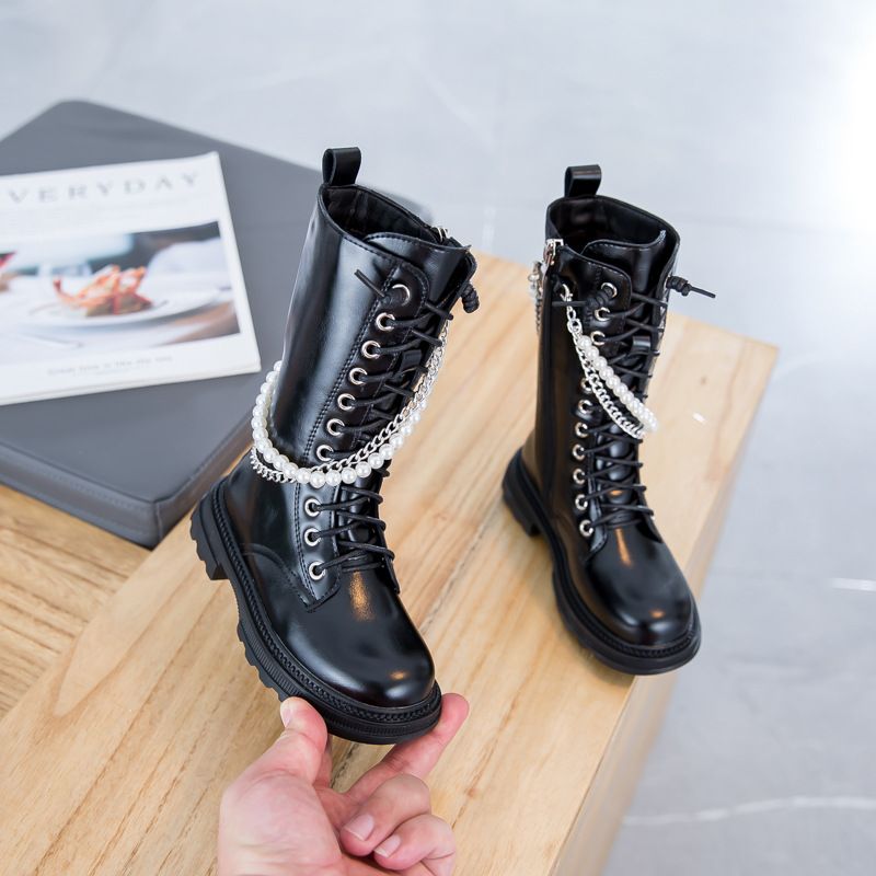 Miley Dziewczęce Wysokie Buty - Czarny