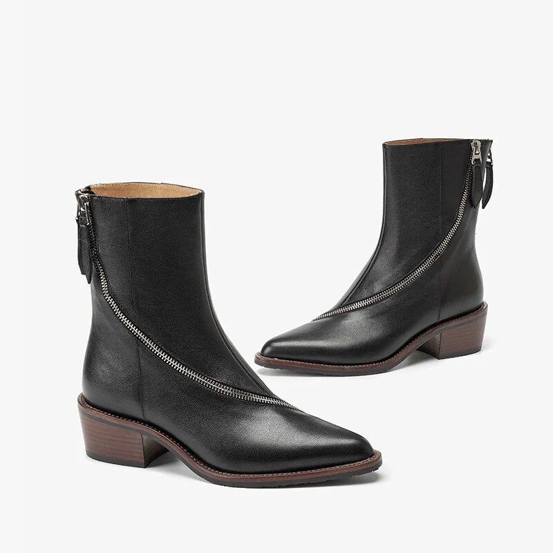 Minerva Damskie Buty Skórzane Kowbojskie - Brązowy