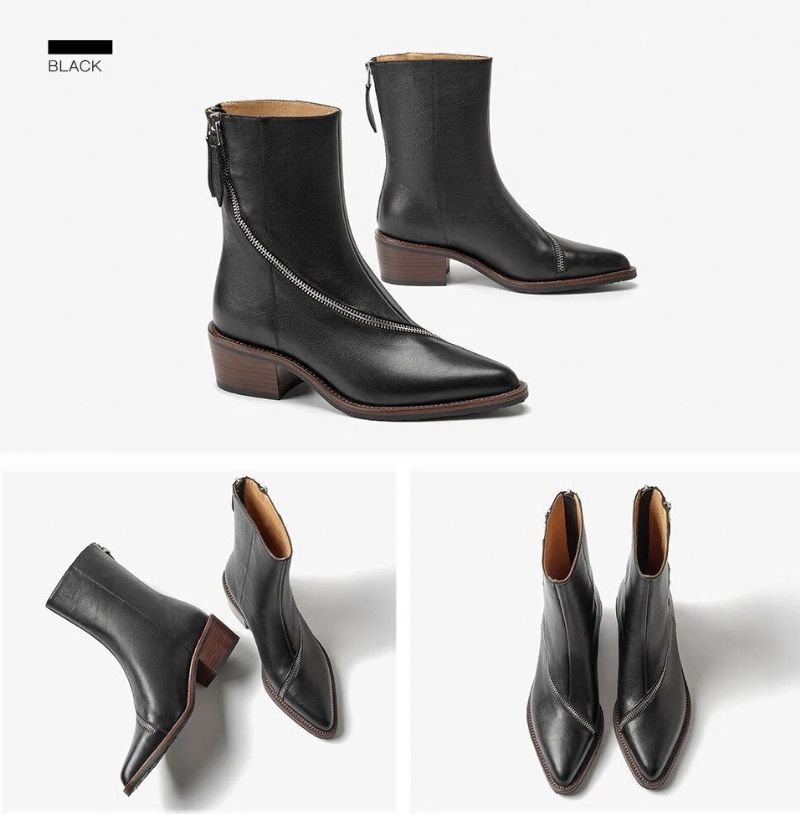 Minerva Damskie Buty Skórzane Kowbojskie - Brązowy