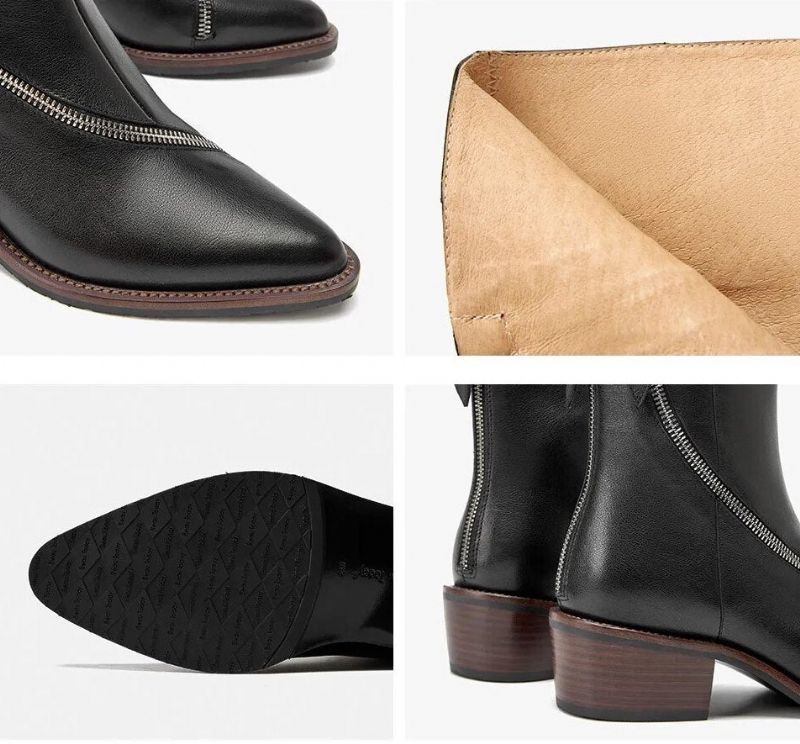 Minerva Damskie Buty Skórzane Kowbojskie - Brązowy