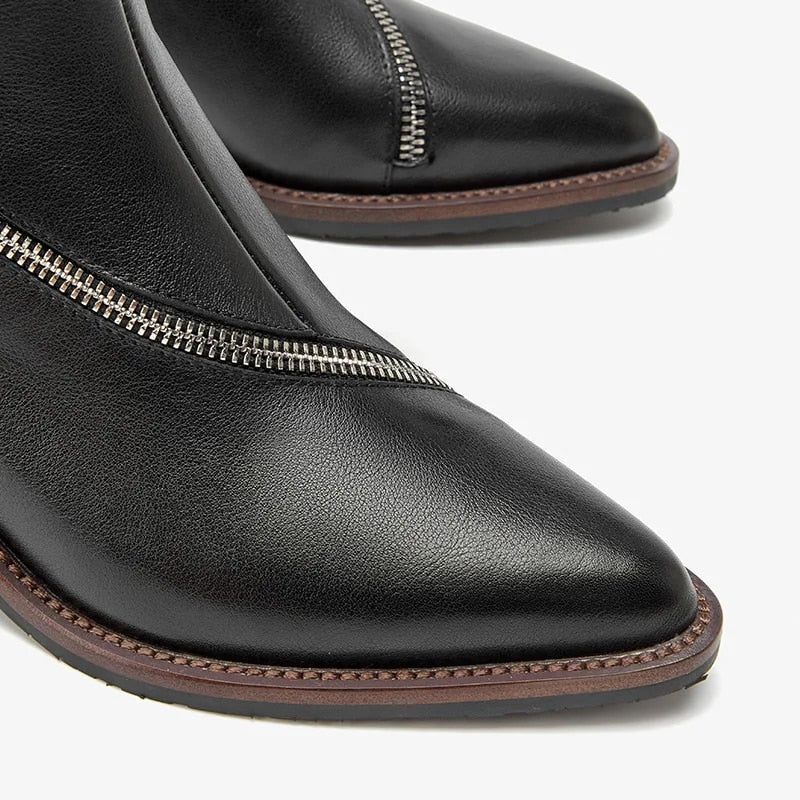 Minerva Damskie Buty Skórzane Kowbojskie - Brązowy