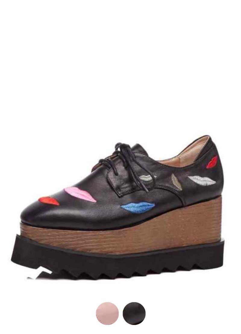 Miquel Damskie Platformy Czarne Buty