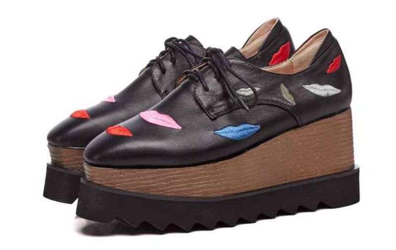 Miquel Damskie Platformy Czarne Buty - Czarny