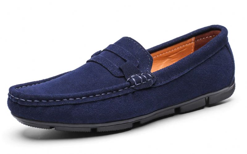 Modne Buty Mokasyny Męskie Aldrete - Granatowy