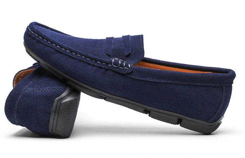 Modne Buty Mokasyny Męskie Aldrete - Granatowy