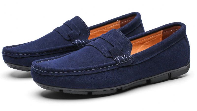 Modne Buty Mokasyny Męskie Aldrete - Granatowy