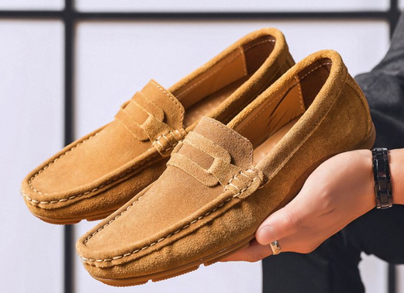 Modne Buty Mokasyny Męskie Aldrete - Granatowy