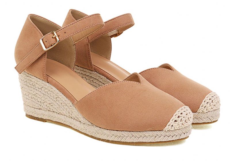 Modne Buty Na Koturnie Damskie Tere - Różowy