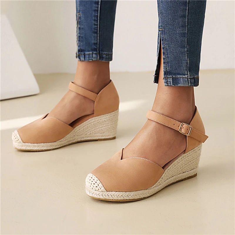 Modne Buty Na Koturnie Damskie Tere - Różowy