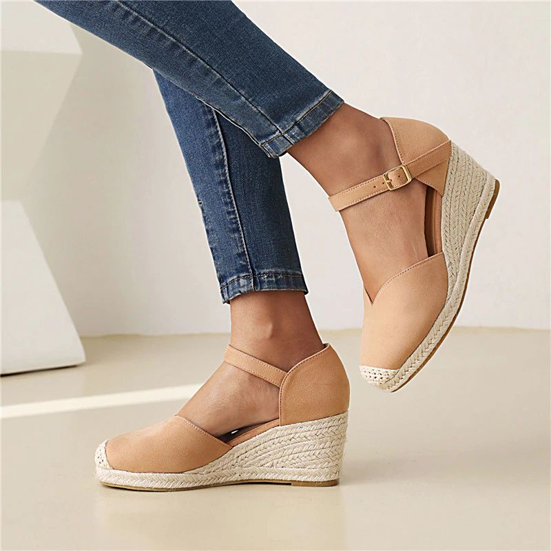 Modne Buty Na Koturnie Damskie Tere - Różowy