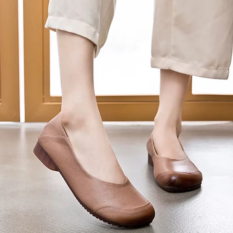 Moly Damskie Płaskie Buty - Beżowy