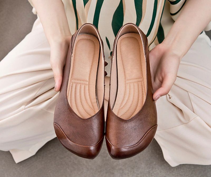 Moly Damskie Płaskie Buty - Beżowy