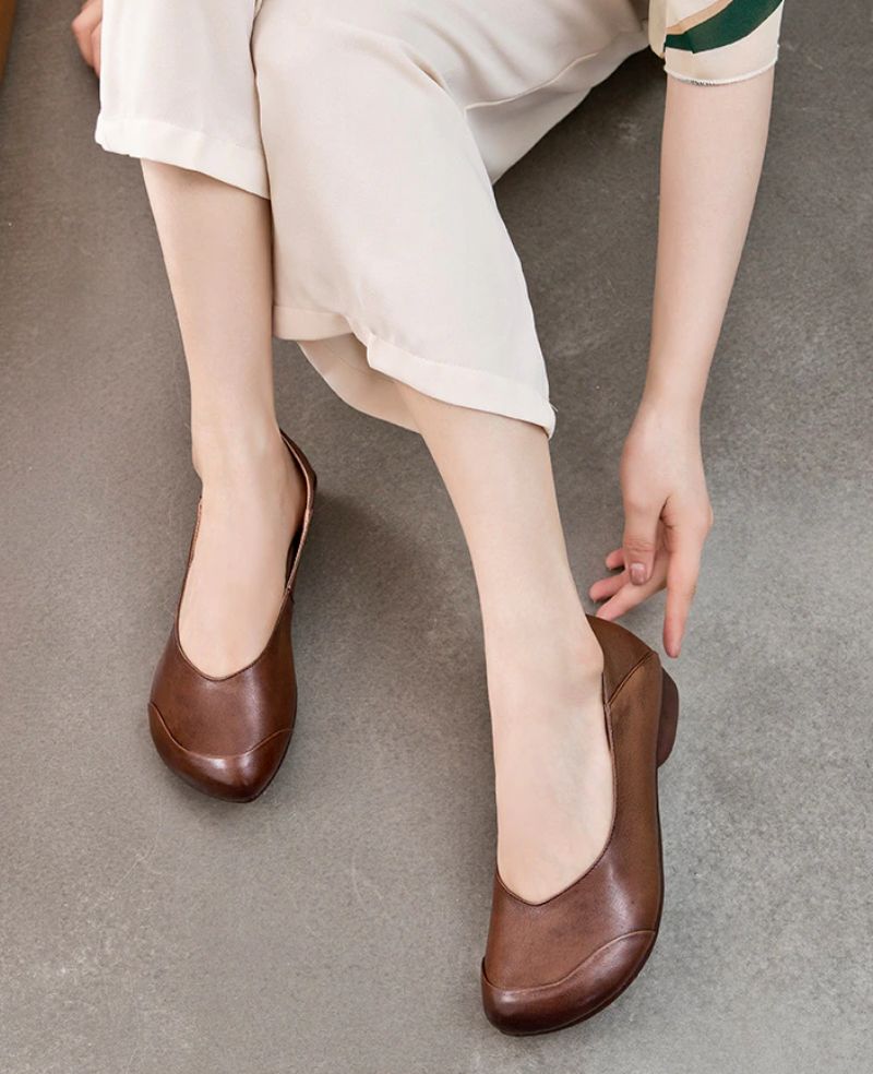 Moly Damskie Płaskie Buty - Beżowy
