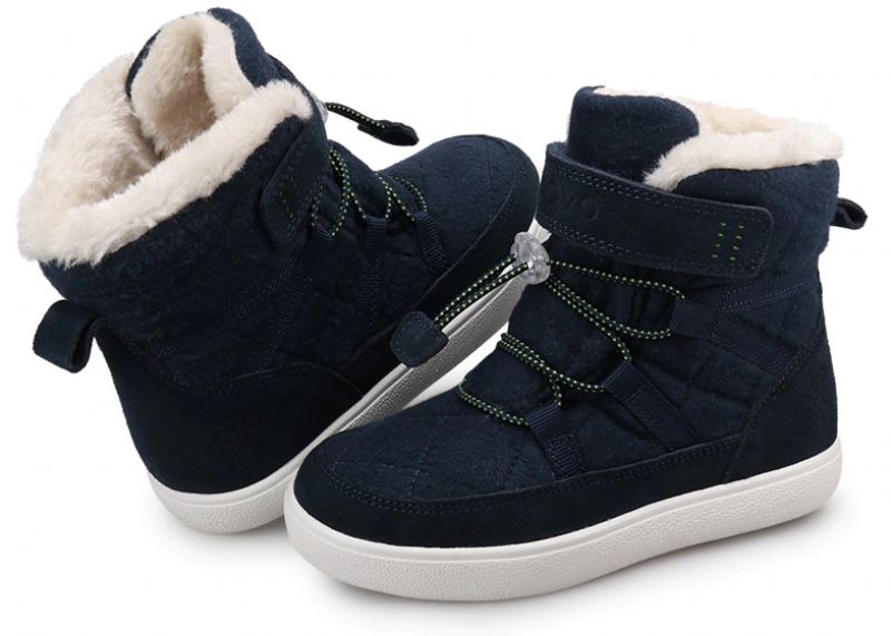 Muñoz Dla Obu Płci Dziecięce Zimowe Buty - Granatowe futro