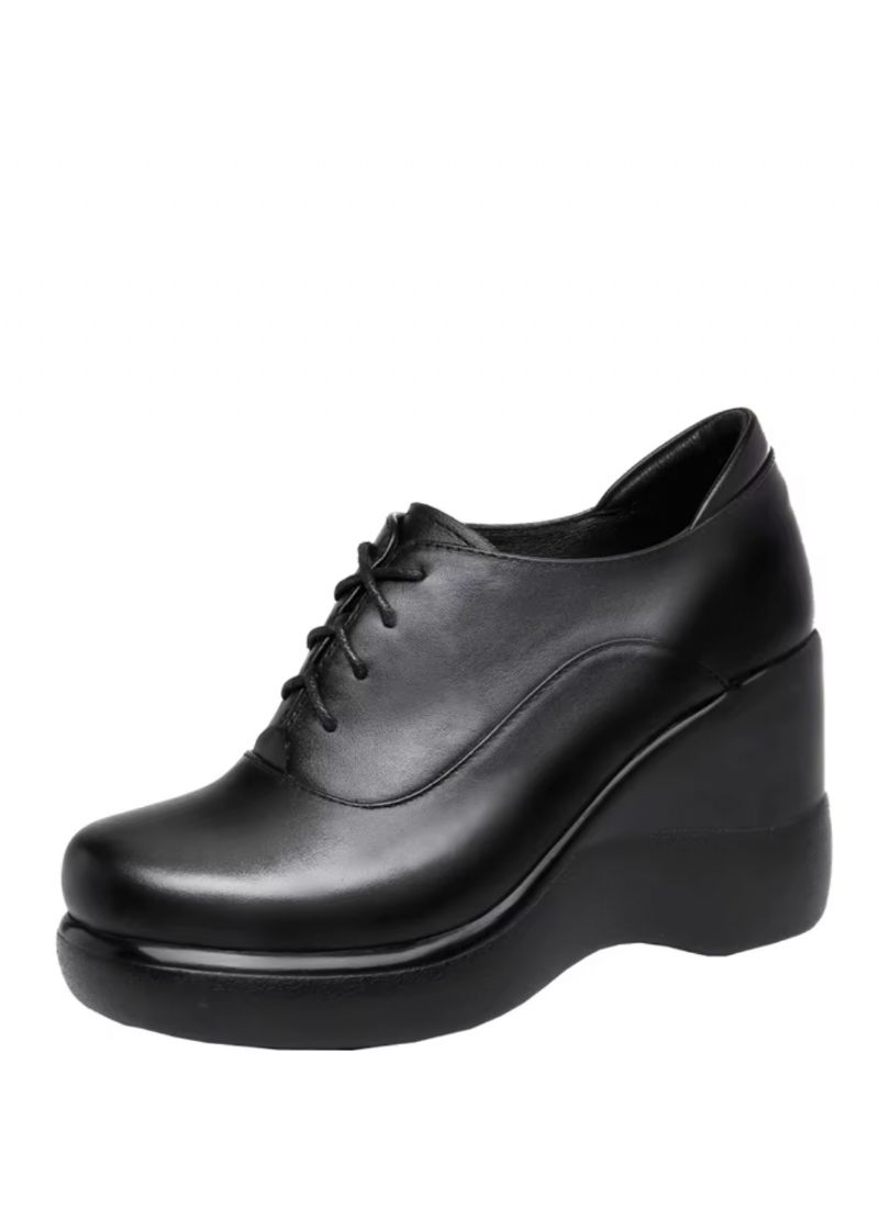Nahir Damskie Buty Na Koturnie Sznurowane Na Platformie