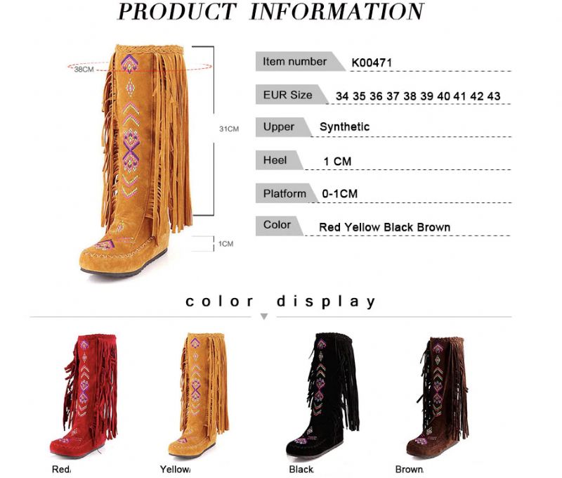 Naisha Boots Mid Calf - Żółty