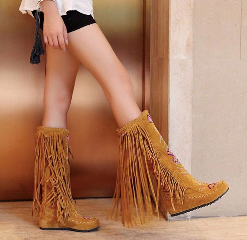 Naisha Boots Mid Calf - Żółty