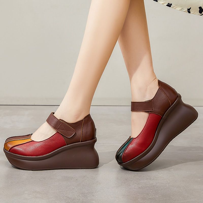Nancy Damskie Buty Na Koturnie Na Platformie - Brązowy