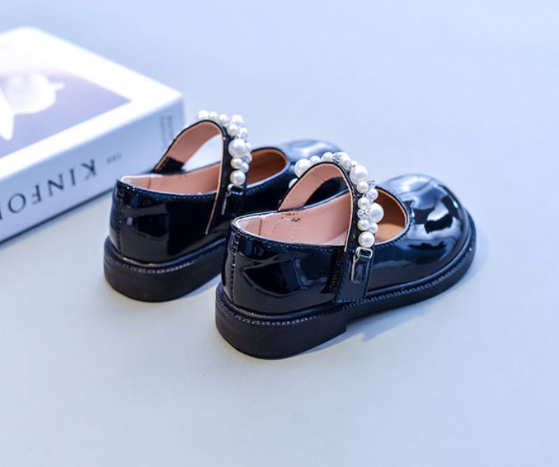 Nany Dziecięce Płaskie Buty Dla Dziewczynek - Czarny