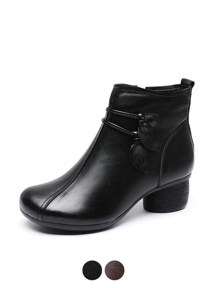 Nashi Damskie Wygodne Skórzane Buty Do Kostki