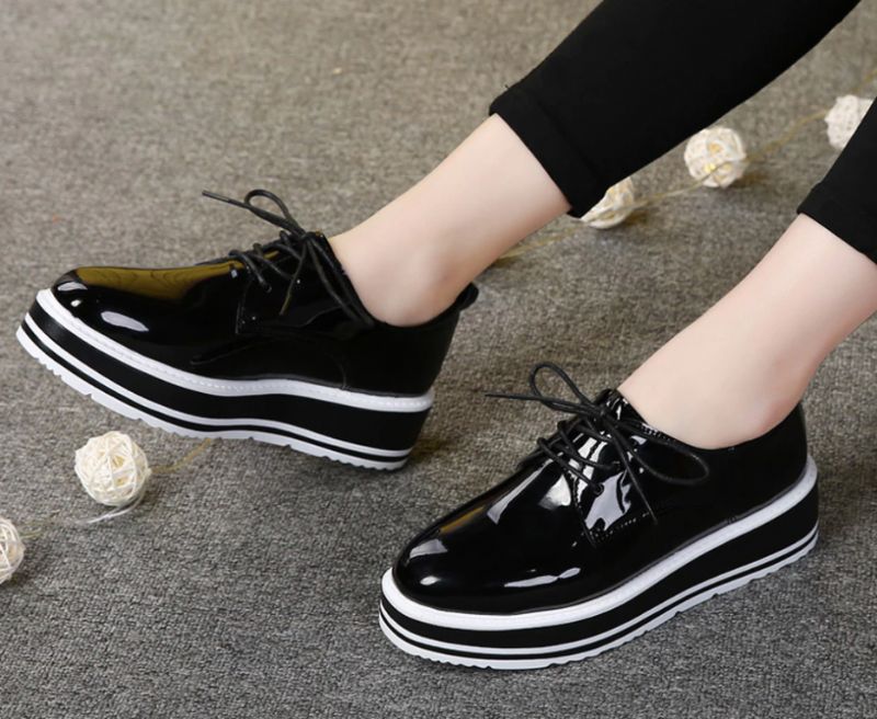Nastia Damskie Buty Typu Oxford - Olej