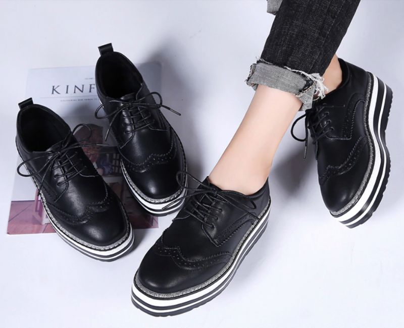 Nastia Damskie Buty Typu Oxford - Olej