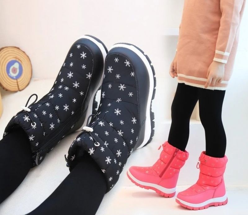 Natasha Dziewczęce Buty Śnieżne - Czarny Futro