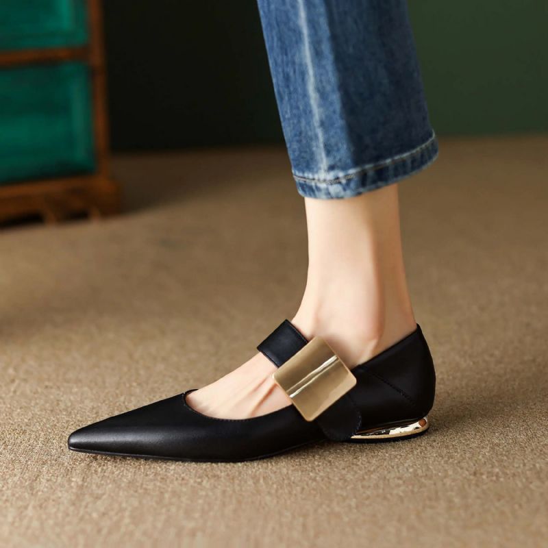 Naybi Damskie Buty Typu Spiczasty Nosek - Czarny zamsz