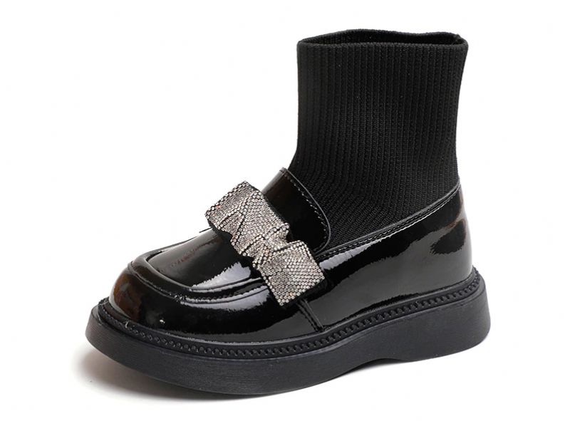 Nelly Dziewczęce Płaskie Buty Dla Dziewczynek - Czarny