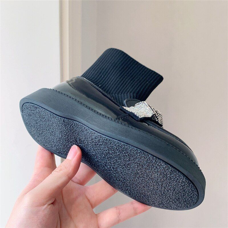 Nelly Dziewczęce Płaskie Buty Dla Dziewczynek - Czarny