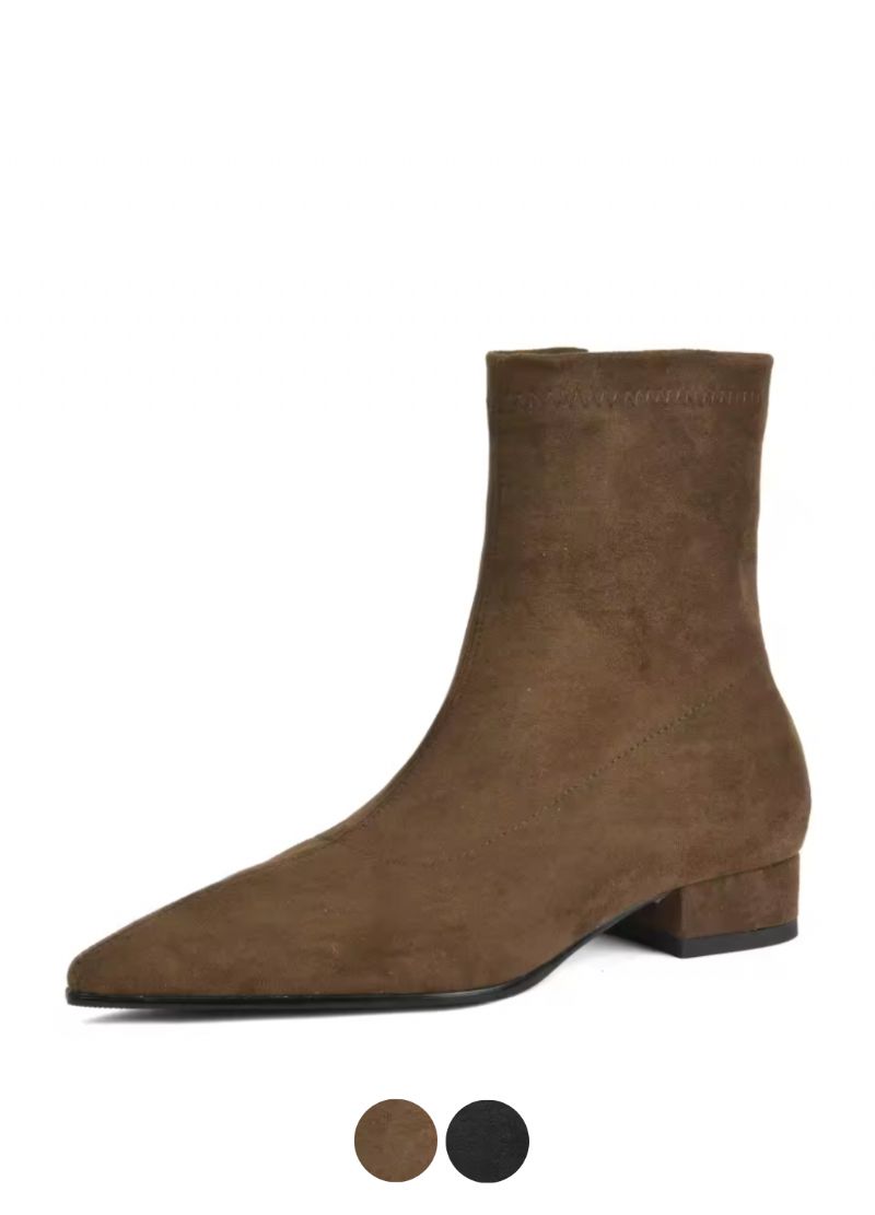 Nina Damskie Buty Za Kostkę Ze Skóry Zamszowej