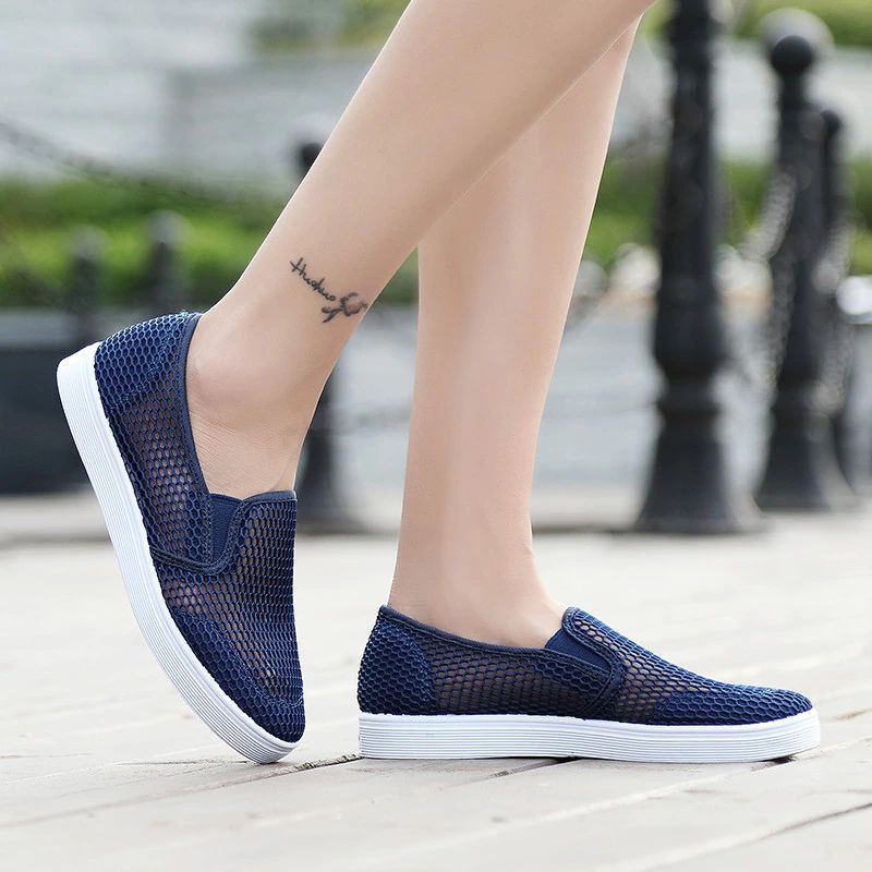 Ninel Damskie Buty Z Płaskim Dnem Oddychające Mokasyny - Różowy