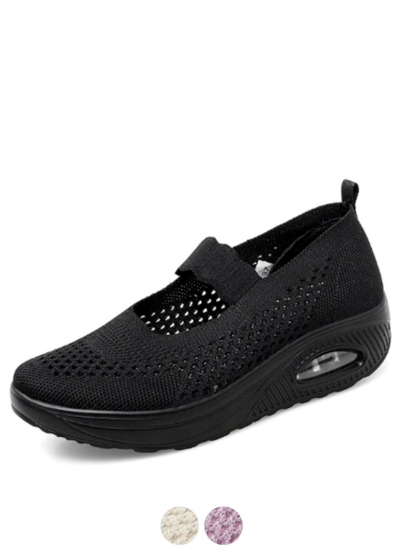 Ninoska Damskie Buty Platformowe Wsuwane Czarne