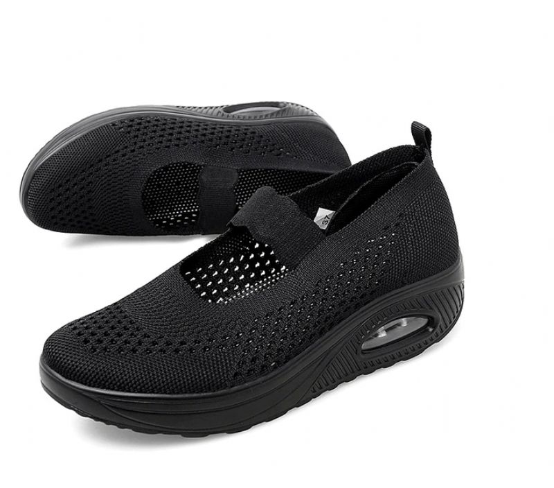 Ninoska Damskie Buty Platformowe Wsuwane Czarne - Czarny