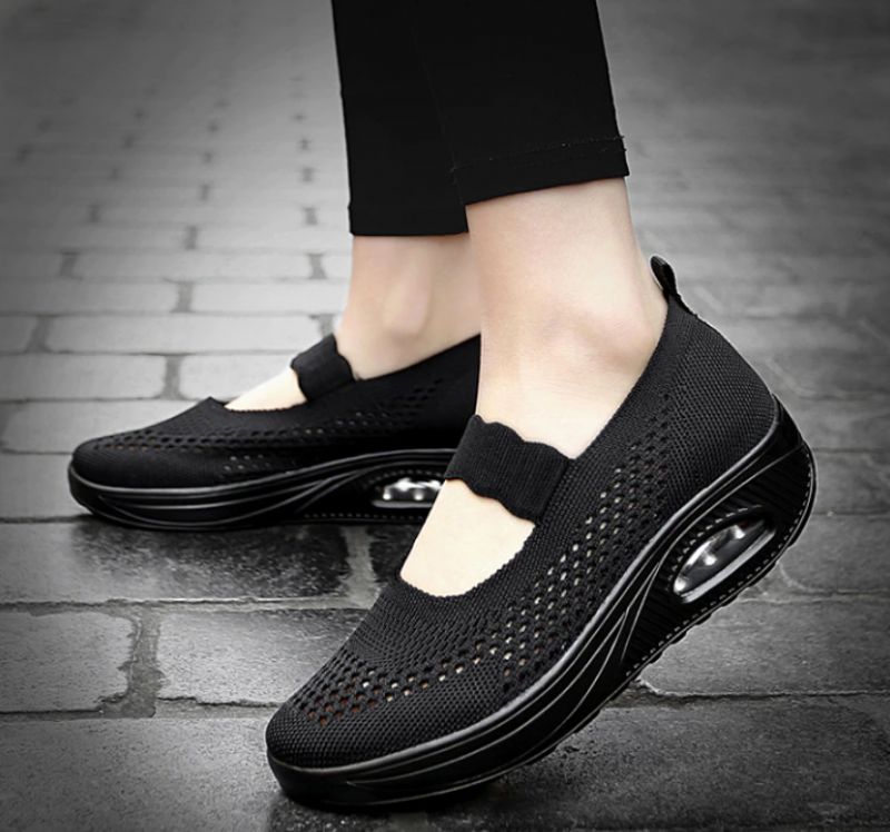 Ninoska Damskie Buty Platformowe Wsuwane Czarne - Czarny