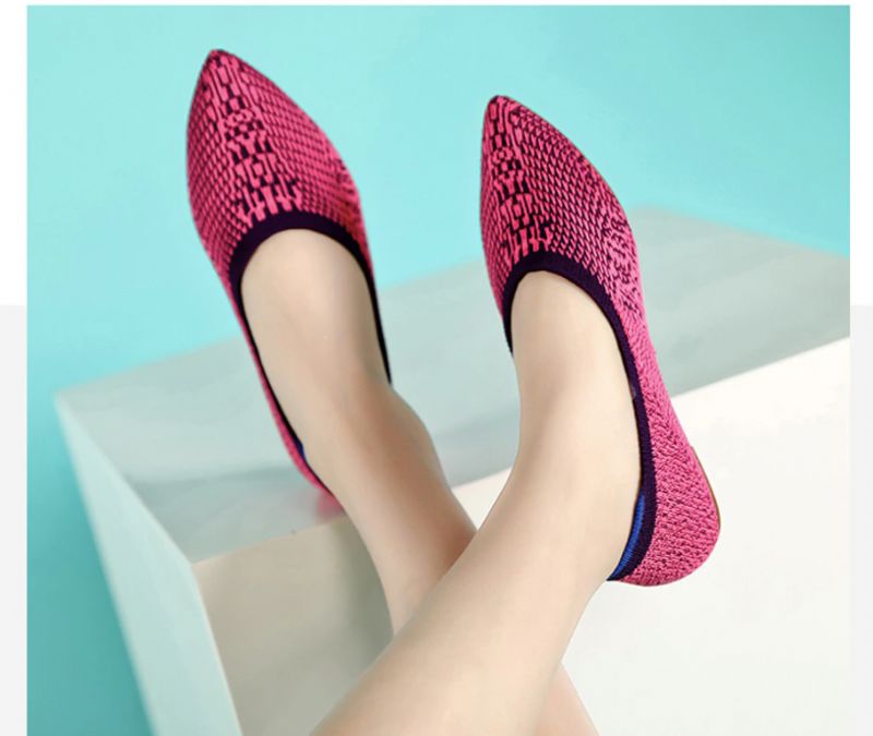 Ninsar Damskie Płaskie Buty - Czerwony wino