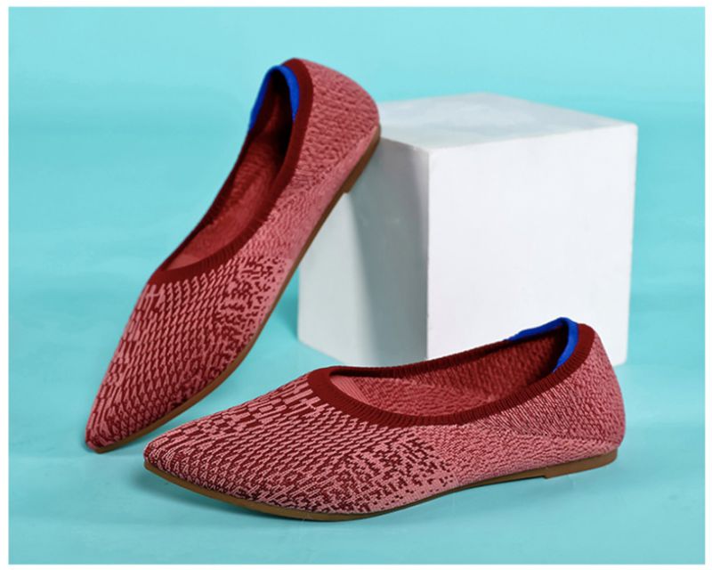 Ninsar Damskie Płaskie Buty - Czerwony wino