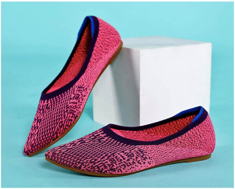 Ninsar Damskie Płaskie Buty - Czerwony wino