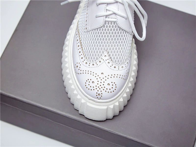 Nix Damskie Buty Typu Oxford Na Platformie - Srebrny