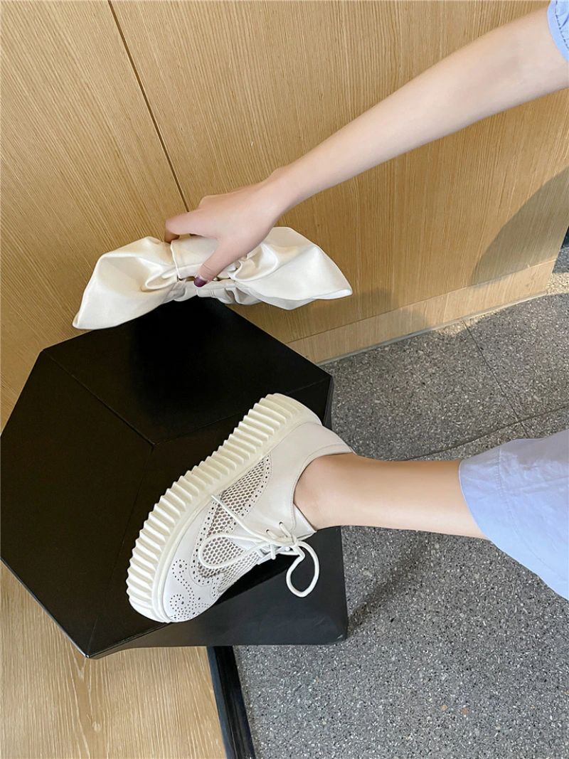 Nix Damskie Buty Typu Oxford Na Platformie - Srebrny