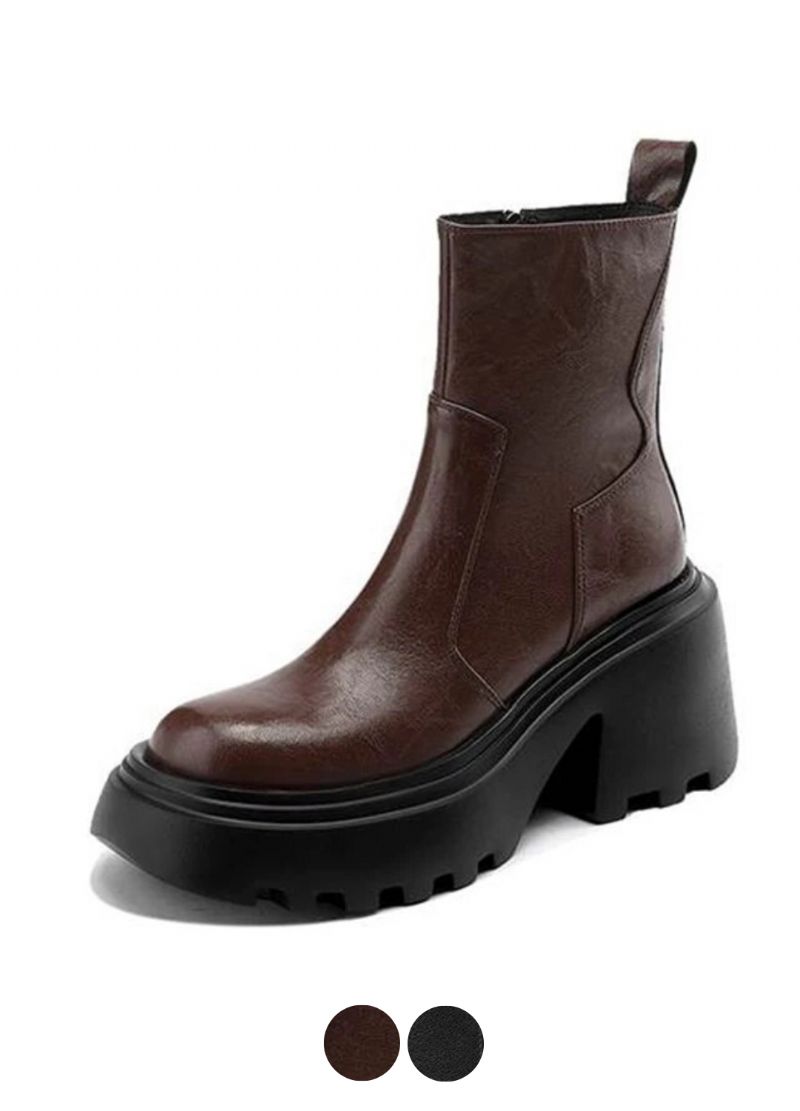 Noe Damskie Skórzane Buty Do Kostki