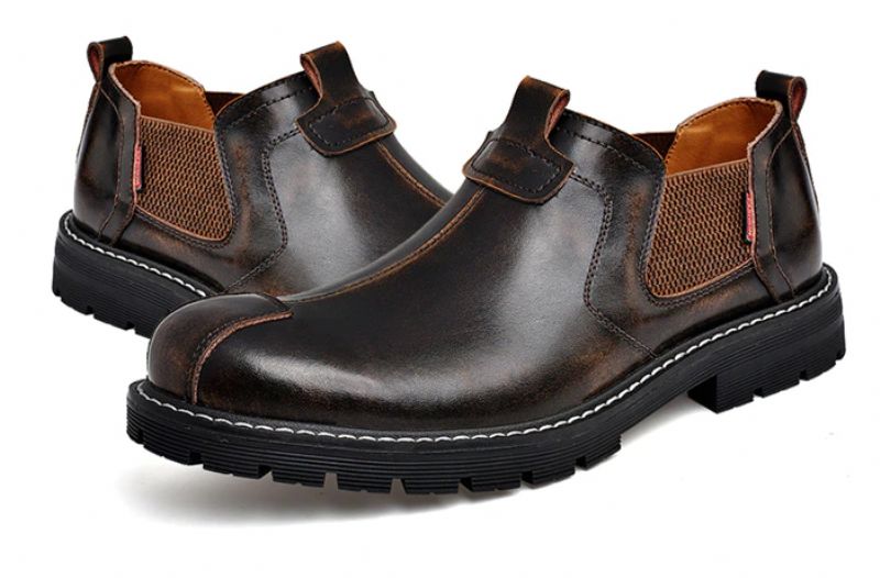 Noe Męskie Slip-on Oxford - Czarny
